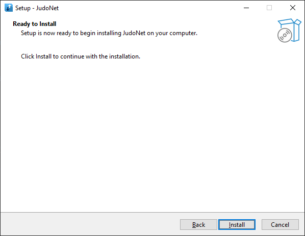 The Ready to Install page