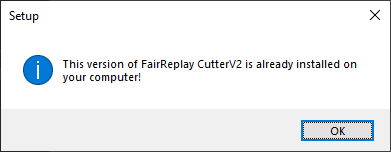 The installer refusing to install the same version twice
