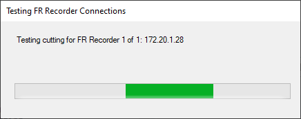 The Test cutting progress dialog